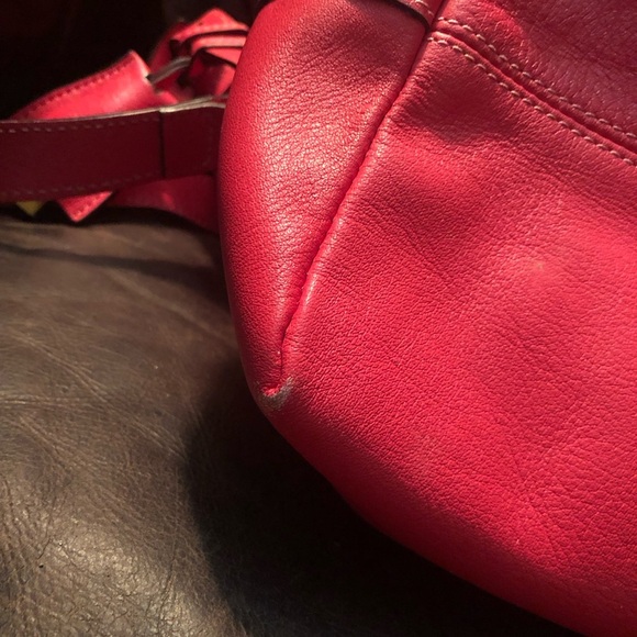 Mulberry Pinkish Red Shoulder Bag with Gold Hardware **Wear on corners and strap - Picture 7 of 16
